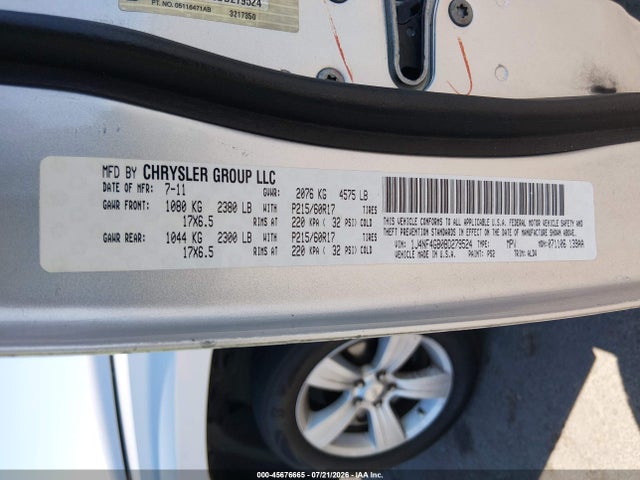 Aukcja sprzedaży 2011 Jeep Patriot Latitude X, vin: 1J4NF4GB0BD279524, numer aukcji: 45676665