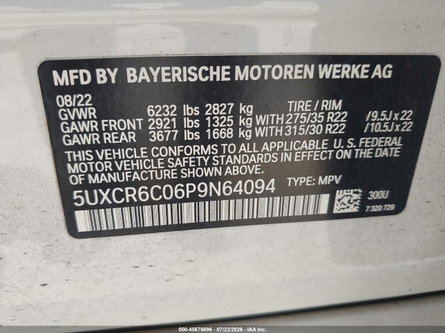 5UXCR6C06P9N64094 BMW X5 Xdrive40i