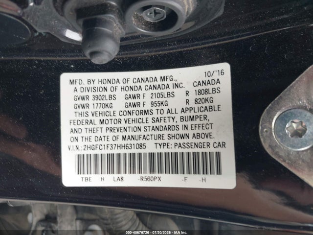Honda Civic Ex-t 2017 2HGFC1F37HH631085 Image 9