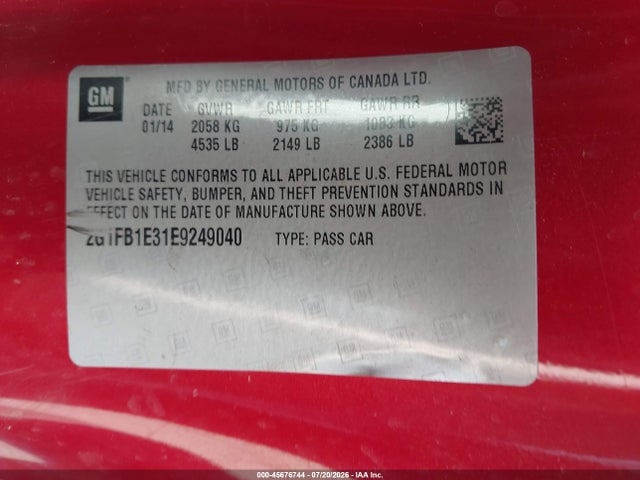 Chevrolet Camaro 1lt 2014 2G1FB1E31E9249040 Image 9