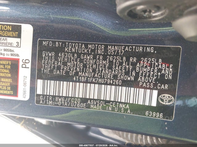 Toyota CAMRY LE 2017 4T1BF1FK7HU794260 Image 9