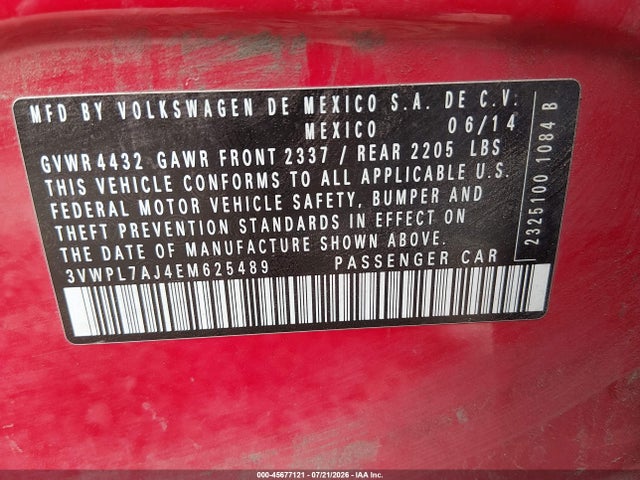 3VWPL7AJ4EM625489 Volkswagen Jetta Sportwagen 2.0l Tdi