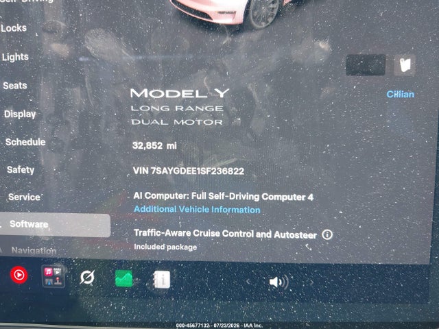7SAYGDEE1SF236822 Tesla Model Y Long Range Dual Motor All-wheel Drive