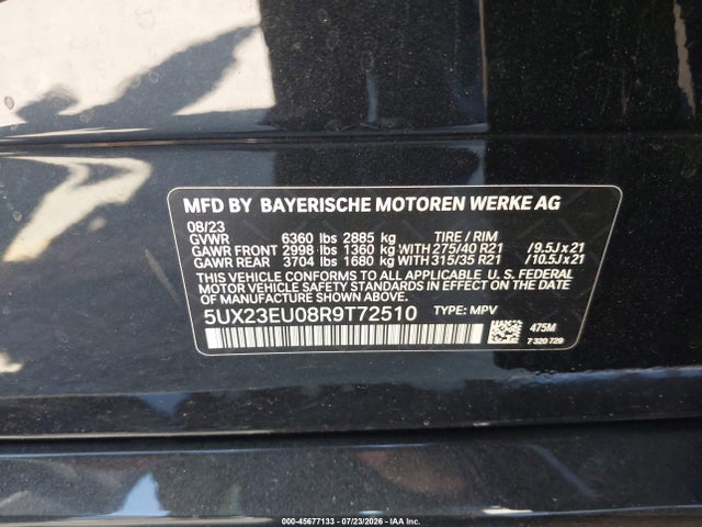 Продажа на аукционе авто 2024 Bmw X5 Xdrive40i, vin: 5UX23EU08R9T72510, номер лота: 45677133