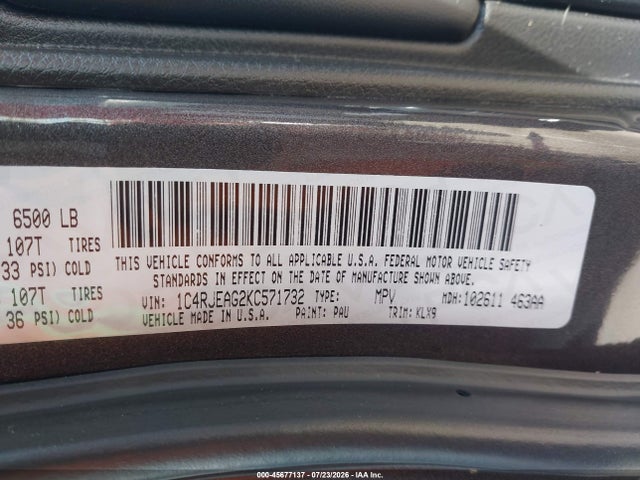 1C4RJEAG2KC571732 Jeep Grand Cherokee Altitude 4x2