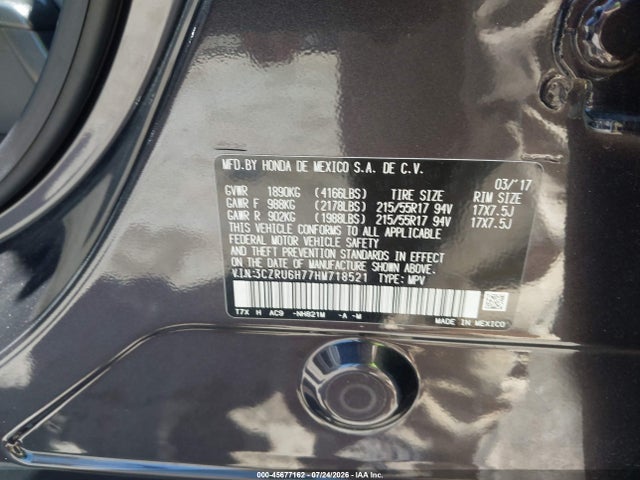 Honda Hr-v Ex-l 2017 3CZRU6H77HM718521 Image 9