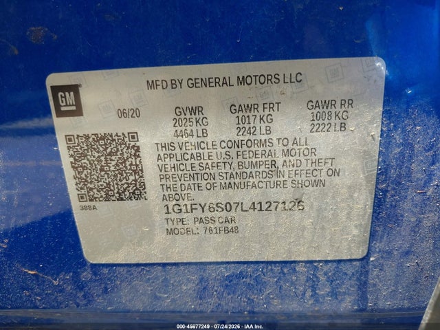 1G1FY6S07L4127126 Chevrolet Bolt Ev Fwd Lt