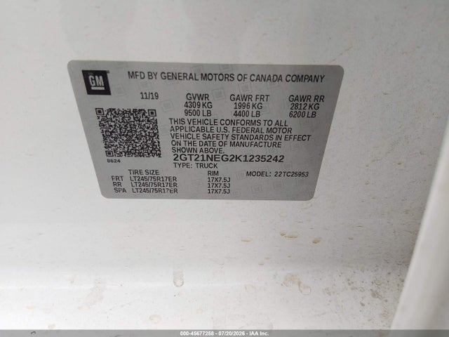 GMC SIERRA 2500HD 2019 2GT21NEG2K1235242 Image 9