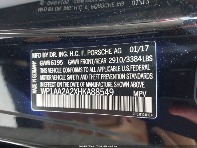 WP1AA2A2XHKA88549 Porsche Cayenne
