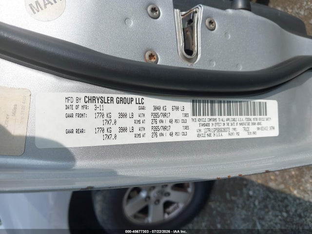 45677303 :رقم المزاد ، 1D7RV1GP5BS638372 vin ، 2011 Ram Ram 1500 Slt مزاد بيع