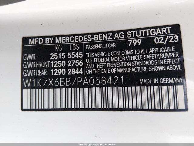 Продажа на аукционе авто 2023 Mercedes-benz Amg Gt 53 4-door Coupe, vin: W1K7X6BB7PA058421, номер лота: 45677389