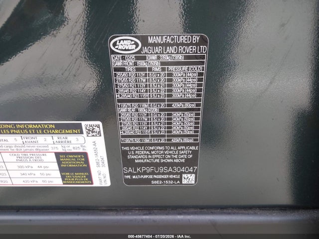 Land Rover Range Rover P400 Se 2025 SALKP9FU9SA304047 Image 9