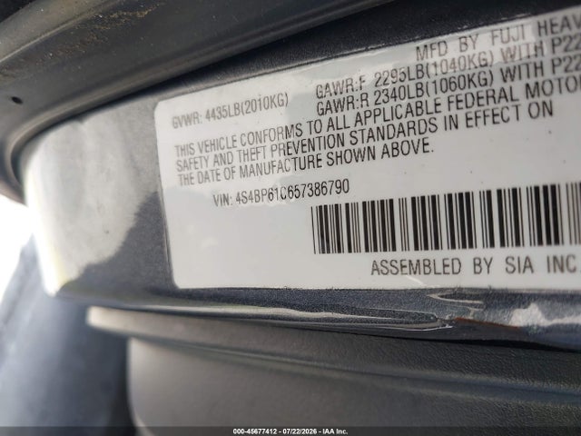 Продажа на аукционе авто 2009 Subaru Outback 2.5i, vin: 4S4BP61C197317902, номер лота: 45677412