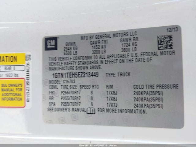 GMC SIERRA 1500 2014 1GTN1TEH5EZ213449 Image 9