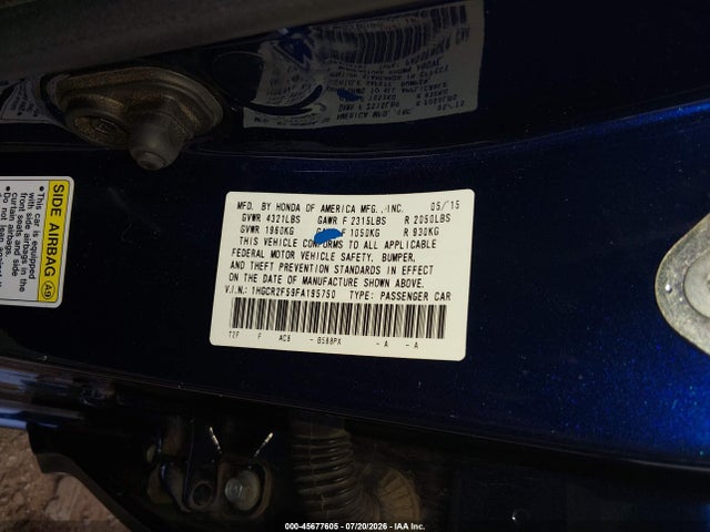 1HGCR2F59FA195750 Honda Accord Sport
