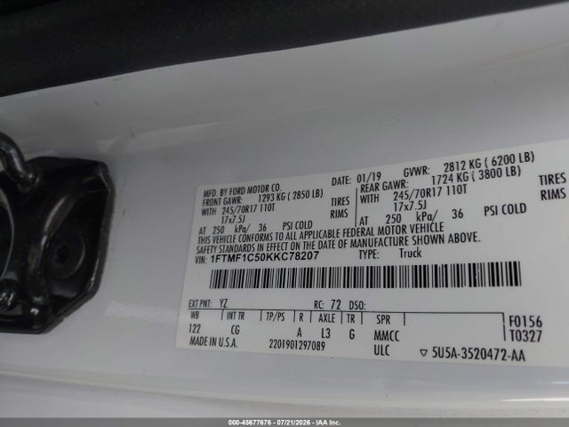 Ford F-150 Xl 2019 1FTMF1C50KKC78207 Image 9