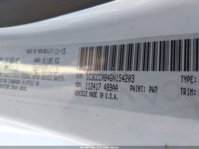 1C3CCCAB4GN154203 Chrysler 200 Limited