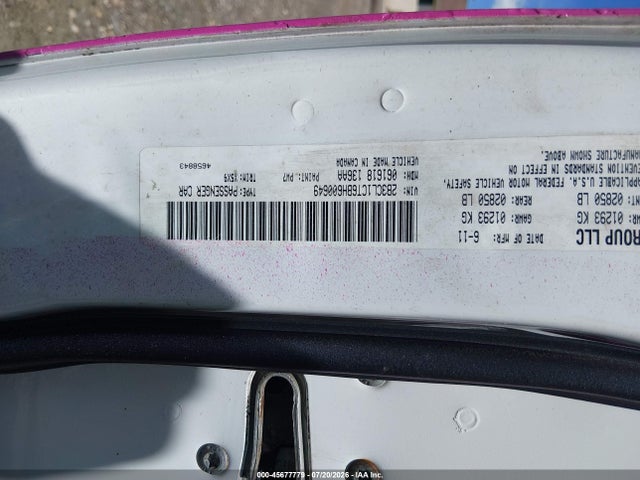 45677779 :رقم المزاد ، 2B3CL1CT6BH600649 vin ، 2011 Dodge Charger Police مزاد بيع