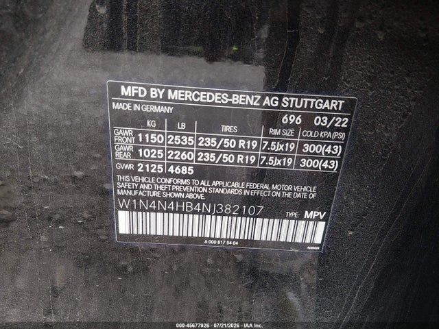 Продажа на аукционе авто 2022 Mercedes-benz Gla 250 4matic, vin: W1N4N4HB4NJ382107, номер лота: 45677926