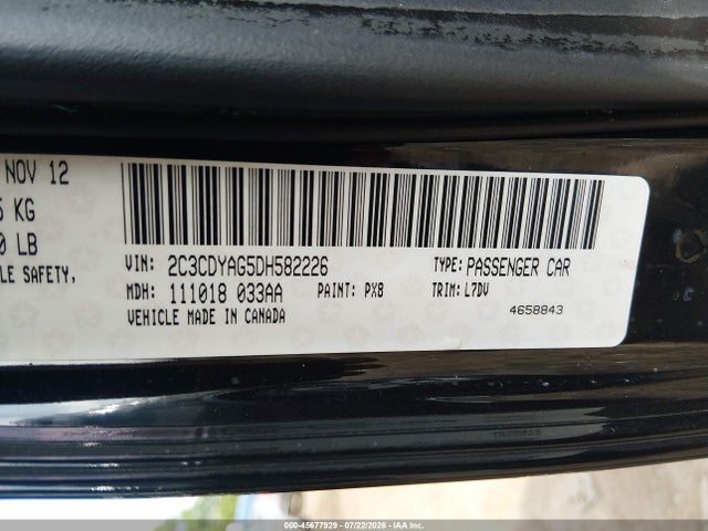 Aukcja sprzedaży 2013 Dodge Challenger Sxt, vin: 2C3CDYAG5DH582226, numer aukcji: 45677929