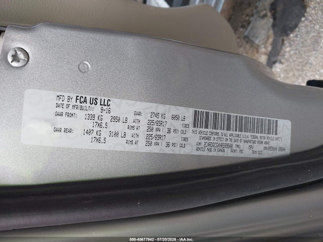 Продажа на аукционе авто 2017 Dodge Grand Caravan Sxt, vin: 2C4RDGCGXHR589508, номер лота: 45677942