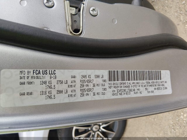 Продажа на аукционе авто 2018 Dodge Journey Se, vin: 3C4PDCAB1JT506140, номер лота: 45678163