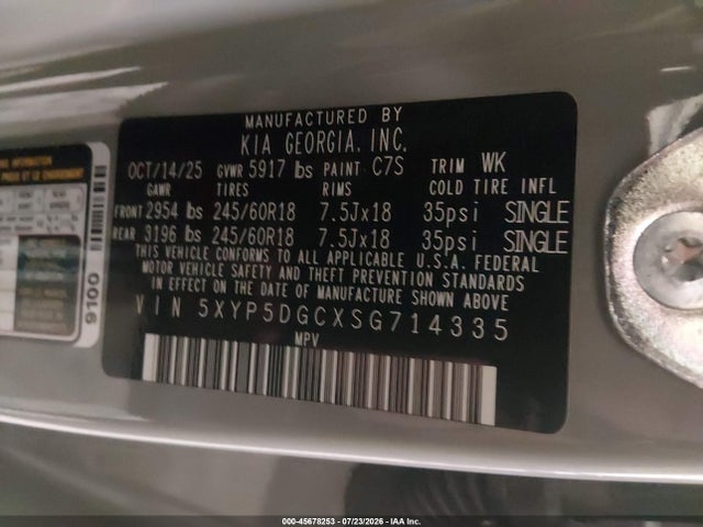 Продаж на аукціоні авто 2025 Kia Telluride Sx Prestige X-pro, vin: 5XYP5DGCXSG714335, номер лоту: 45678253