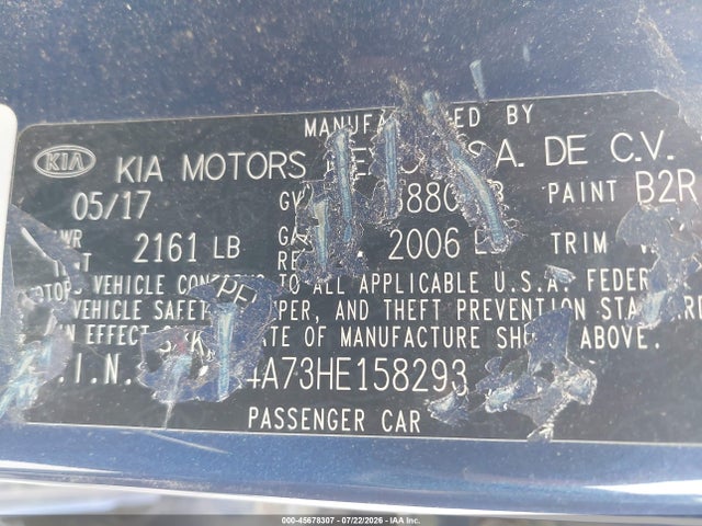 45678307 :رقم المزاد ، 3KPFK4A73HE158293 vin ، 2017 Kia Forte Lx مزاد بيع