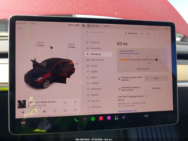 Auction sale of the 2022 Tesla Model Y Long Range Dual Motor All-wheel Drive, vin: 7SAYGDEE5NF314622, lot number: 45678422