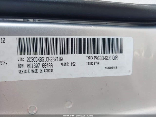Продаж на аукціоні авто 2012 Dodge Charger Se, vin: 2C3CDXBG1CH287180, номер лоту: 45678488