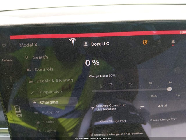 2022 Tesla Model X Plaid Tri Motor All-wheel Drive მანქანა იყიდება აუქციონზე, vin: 7SAXCBE67NF337873, აუქციონის ნომერი: 45678556