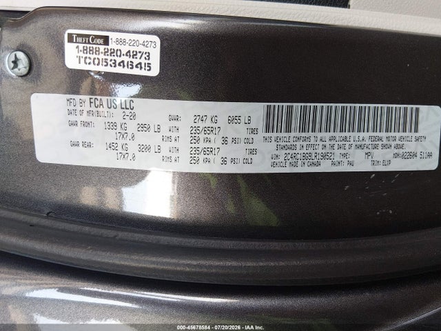 Chrysler Pacifica Touring L 2020 2C4RC1BG9LR190521 Image 9