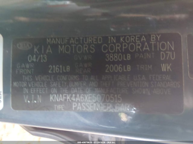 KIA FORTE LX 2014 KNAFK4A6XE5070515 Image 9