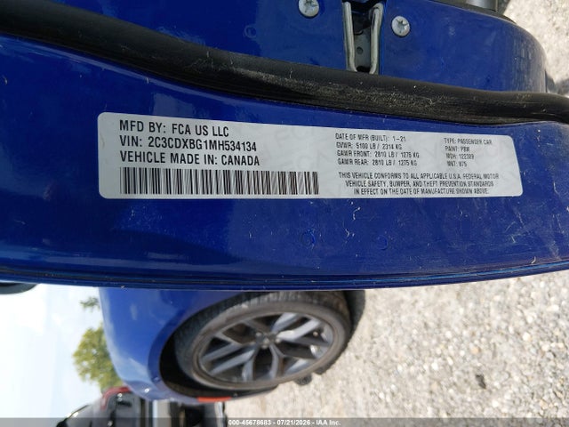 Aukcja sprzedaży 2021 Dodge Charger Sxt Rwd, vin: 2C3CDXBG1MH534134, numer aukcji: 45678683