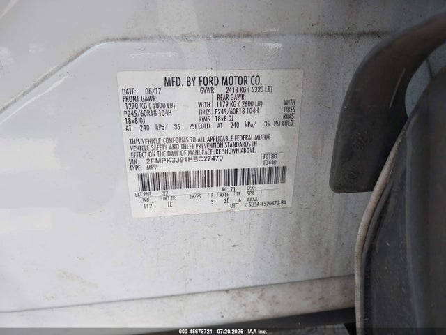 Ford EDGE SEL 2017 2FMPK3J91HBC27470 Image 9