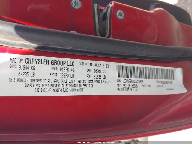 45678832 :رقم المزاد ، 1C3CDFBA9DD329938 vin ، 2013 Dodge Dart Sxt مزاد بيع
