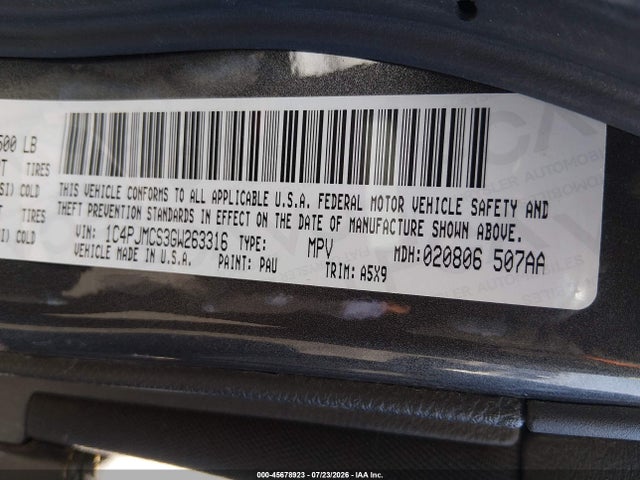 Jeep Cherokee Latitude 2016 1C4PJMCS3GW263316 Image 9