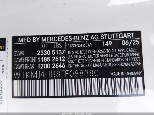 Продаж на аукціоні авто 2026 Mercedes-benz Cle 300, vin: W1KMJ4HB8TF088380, номер лоту: 45679034