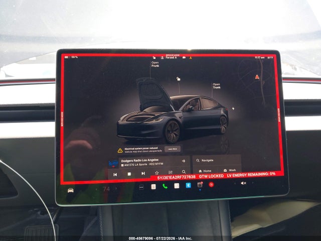 Продажа на аукционе авто 2024 Tesla Model 3 Long Range Dual Motor All-wheel Drive/rear-wheel Drive, vin: 5YJ3E1EA2RF727838, номер лота: 45679096