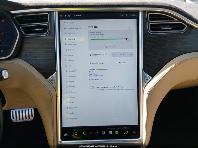 45679097 :رقم المزاد ، 5YJSA1E44FF103892 vin ، 2015 Tesla Model S 85d/p85d مزاد بيع