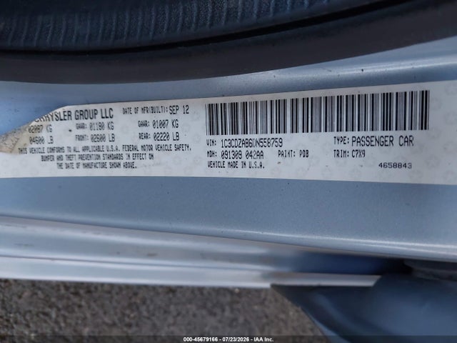 Продажа на аукционе авто 2013 Dodge Avenger Se, vin: 1C3CDZAB6DN558759, номер лота: 45679166