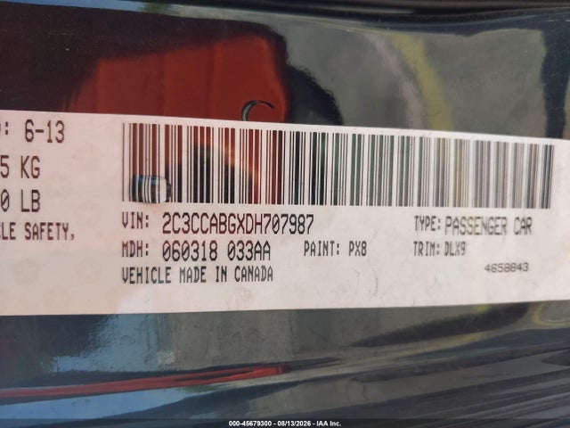 45679300 :رقم المزاد ، 2C3CCABGXDH707987 vin ، 2013 Chrysler 300 300s مزاد بيع
