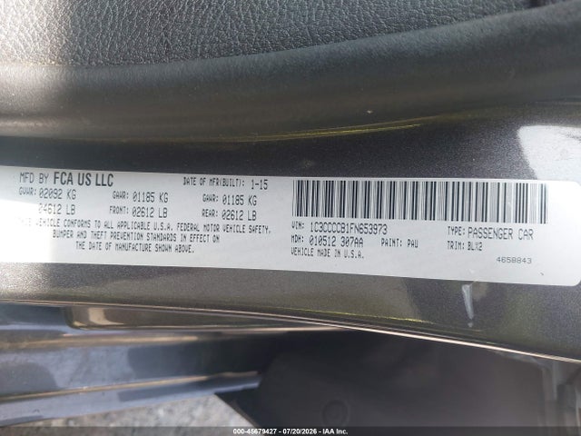 2015 Chrysler 200 C მანქანა იყიდება აუქციონზე, vin: 1C3CCCCB1FN653973, აუქციონის ნომერი: 45679427