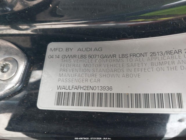 Продаж на аукціоні авто 2014 Audi A5 2.0t Premium, vin: WAULFAFH2EN013936, номер лоту: 45679435
