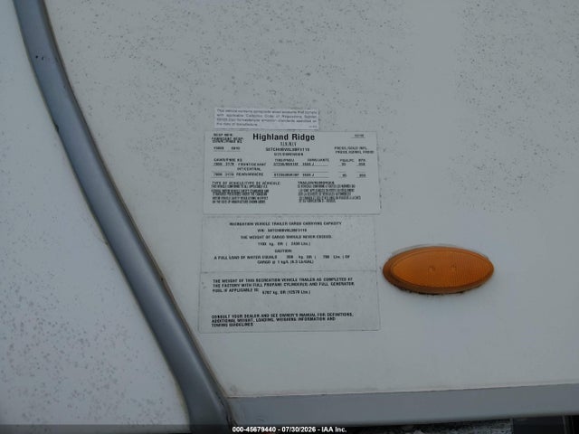 Aukcja sprzedaży 2020 Highland Ridge Open Range 376fbh, vin: 58TCH0BV8L3BF3110, numer aukcji: 45679440