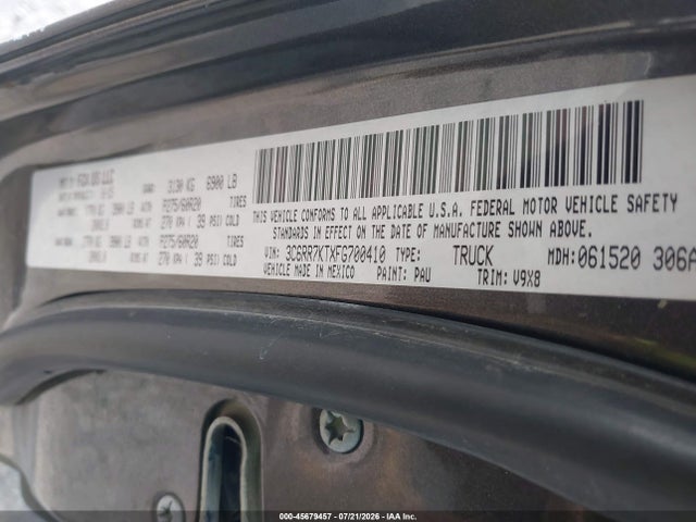 45679457 :رقم المزاد ، 3C6RR7KTXFG700410 vin ، 2015 Ram 1500 Express مزاد بيع