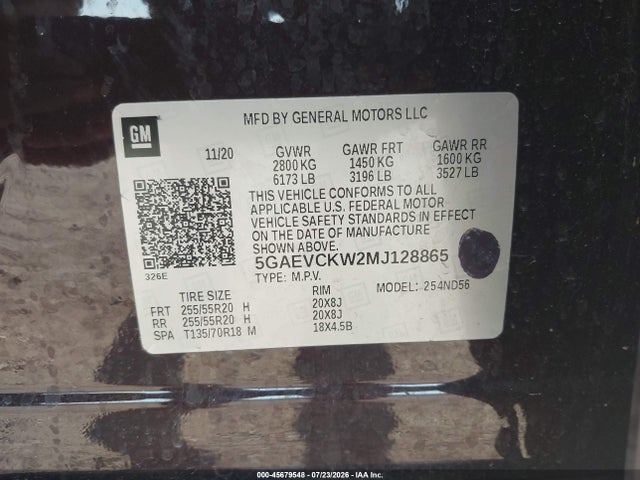 Продажа на аукционе авто 2021 Buick Enclave Awd Avenir, vin: 5GAEVCKW2MJ128865, номер лота: 45679548