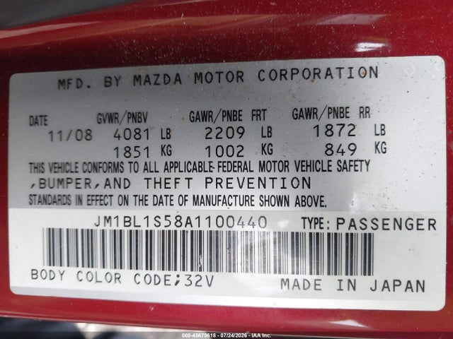 Aukcja sprzedaży 2010 Mazda Mazda3 S Grand Touring, vin: JM1BL1S58A1100440, numer aukcji: 45679618