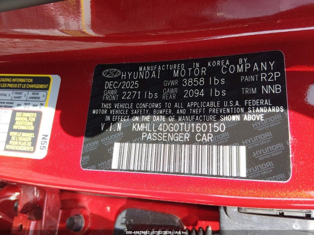 Продаж на аукціоні авто 2026 Hyundai Elantra Se, vin: KMHLL4DG0TU160150, номер лоту: 45679652