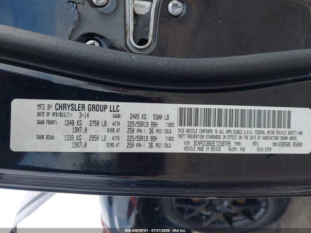 Продаж на аукціоні авто 2014 Dodge Journey Sxt, vin: 3C4PDCBB2ET238705, номер лоту: 45679781